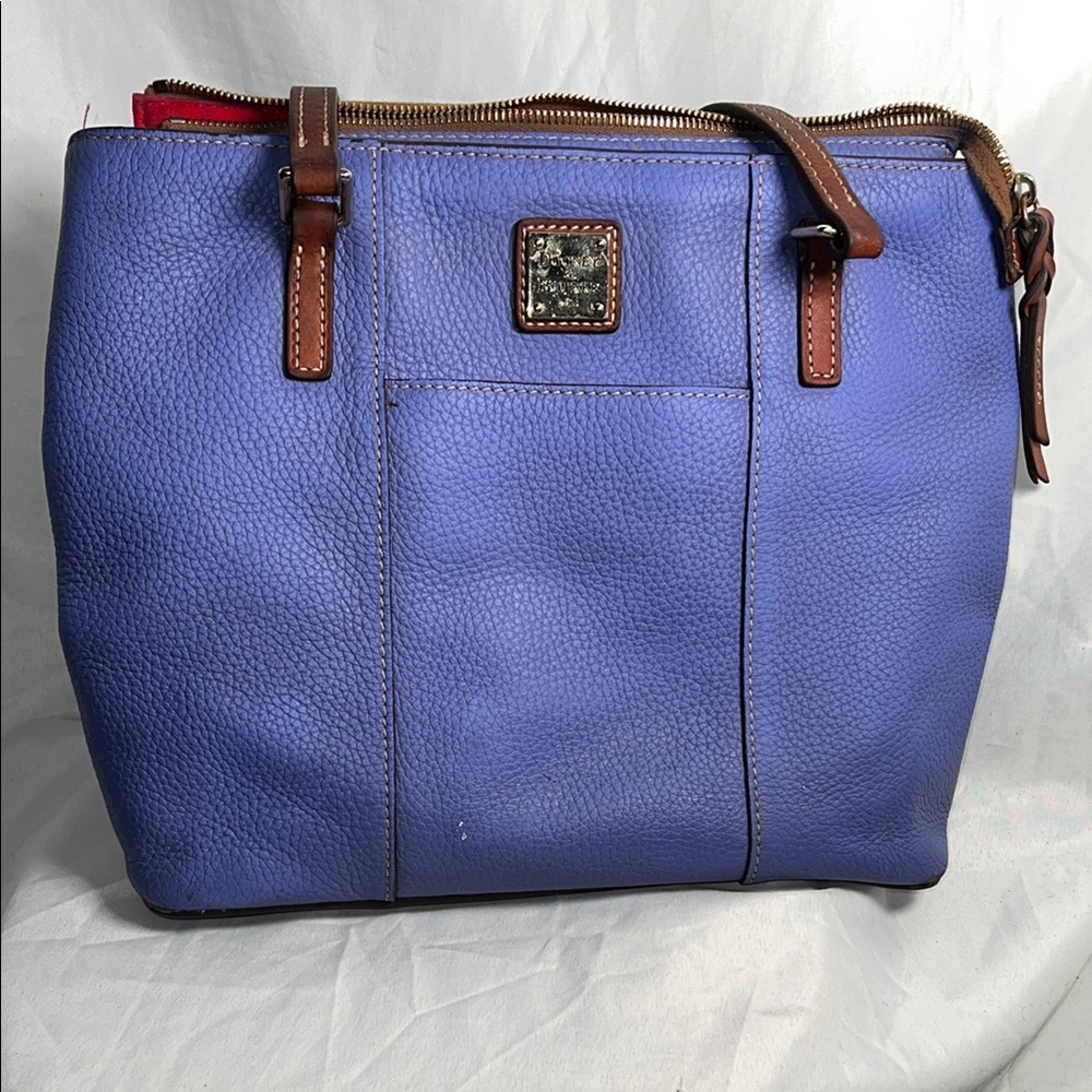 Dooney & Bourke Purple & Brown Pebble  Leather Tote Bag - Medium